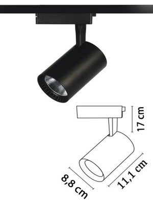 Zmr 30w Led Ray Spot Beyaz 6500k Siyah Kasa Mağaza Vitrin Armatür