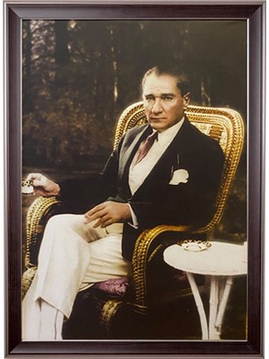 Bellarte Kahverengi Çerçeveli Atatürk Portresi 55X75CM