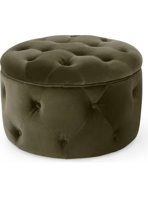 ReHome Duru Sandıklı Kadife Puf 60x60 cm | Makyaj Masası, Antre ve Oturma Odası Puf Koltuğu