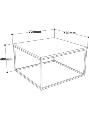 Nefes Design Metal Orta Sehpa Kare Sehpa Masa