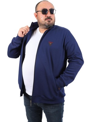 Starbattal Büyük Beden Hırka Fermuarlı Approval 22723-INDIGO