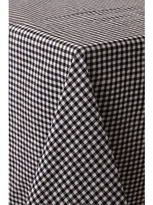 Sofra Bezi Diyarı Piti Kareli Siyah Masa Örtüsü, Sofra Bezi, Piknik Örtüsü Pamuk