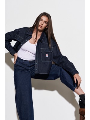 WRANGLER Kadın Regular Fit Normal Kesim Pamuk Jean Kot Gömlek