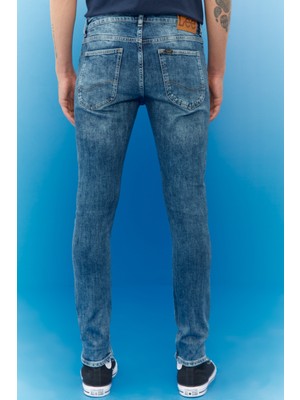 Lee Erkek Malone Skinny Slim Fit Dar Kesim Normal Bel Esnek Jean Kot Pantolon