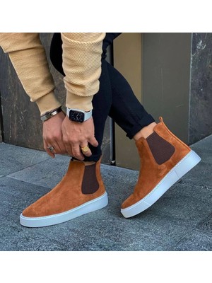 Sail Laker's Yeni Sezon Erkek Eva Taban Deri Chelsea Bot - Taba