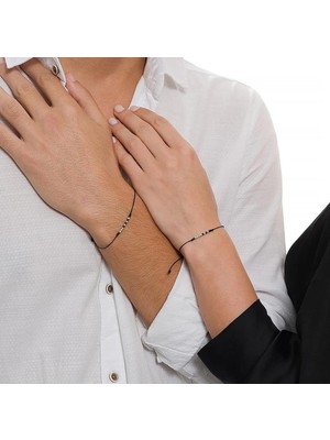 Made For Youu 925 Ayar Gümüş Mors Alfabeli Çift Bilekliği