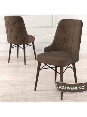 Canisa Concept Araz Serisi  Babyface Ithal Kumaş Sandalye  Ceviz Gürgen Ayaklı 1 Adet Sandalye