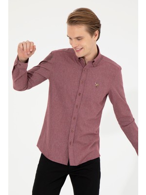 U.S. Polo Assn. Erkek Vişne Basic Gömlek 50256275-VR223