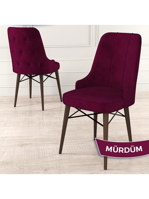 Canisa Concept Araz Serisi  Babyface Ithal Kumaş Sandalye  Ceviz Gürgen Ayaklı 1 Adet Sandalye