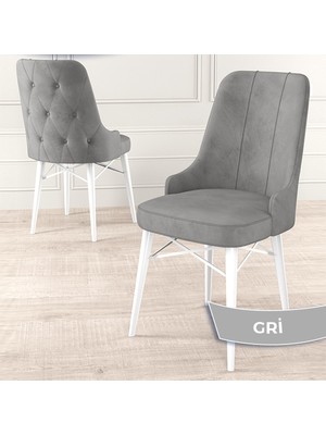 Canisa Concept Araz Serisi  Babyface Ithal Kumaş Sandalye  Beyaz Gürgen Ayak