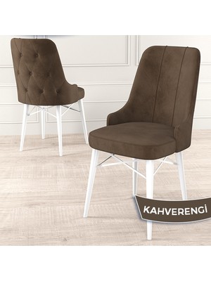 Canisa Concept Araz Serisi  Babyface Ithal Kumaş Sandalye  Beyaz Gürgen Ayak