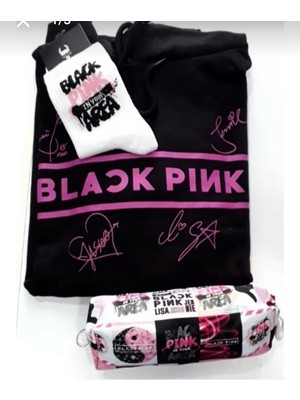 Gökhan Club Blackpink Owersize Sweatshirt Kalemlik Çorap 3 Lü