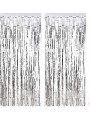 Çıtı Pıtı Store Metalize Arka Fon Süsü Asmalı 50 x 230 cm Gümüş