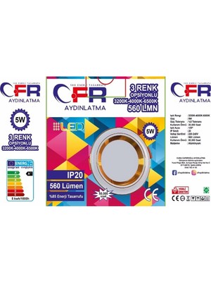 Cfr 3 Renkli 5W LED Spot Lamba 20 Adet