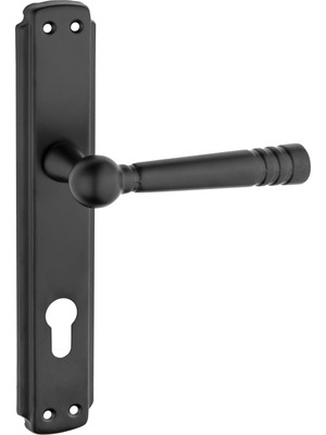 İstanbul e-Hırdavat Mat Siyah Çelik Kapı Kolu Osmanlı Aynalı Yale Daire Giriş Kapı Kolu Sağ Aşağı Basar 1 Adet Tek Yön