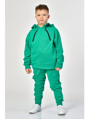Noori Cepli, Kapüşonlu, Fermuarlı Erkek Çocuk Sweatshirt  - Yeşil Yeşil - 6-8 Yaş