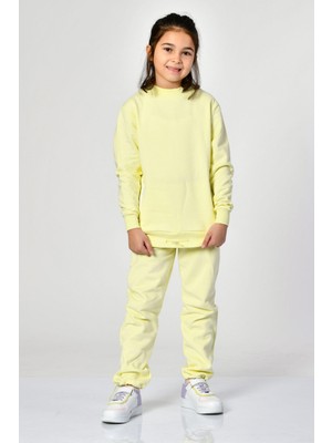 Noori Bisiklet Yaka Cepli Kız Çocuk Sweatshirt  - Limon Sarısı Limon Sarısı - 8-10 Yaş