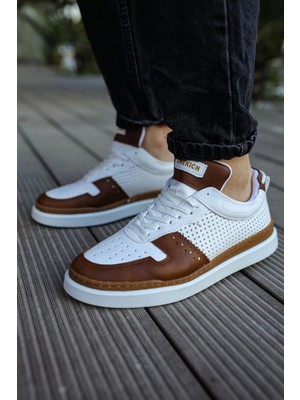 Chekich Erkek Termo Taban Bağcıklı Spor Ayakkabı-Beyaz Taba