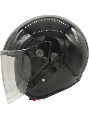 Pro Helmets F022 Yarım Camlı Siyah Motosiklet Kaskı XL Beden ABS Malzeme ile Üst Düzey Koruma
