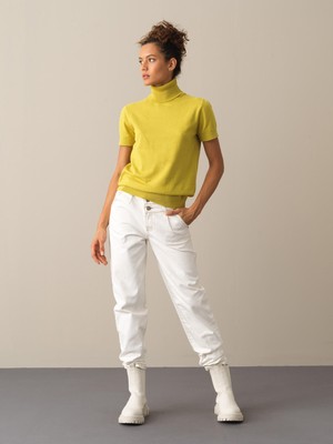 Xint Kadın Sarı Pamuk Dokulu Rahat Kesim Kazak