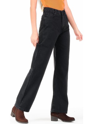 Trn JNS 90's Likralı Süper Yüksek Bel Salaş Jeans Palazzo Pantolon