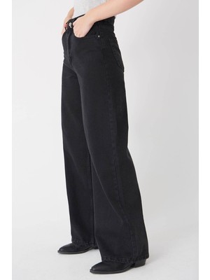 Trn JNS  salaş Süper Yüksek Bel Wide Leg Power Likralı Palazzo Jeans