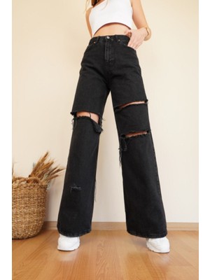 Livik Cep Detaylı Yüksek Bel 90's Wide Leg Jeans 