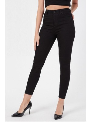 Livik Siyah Extra Skinny Jeans Kot Pantolon (Çok Dar)