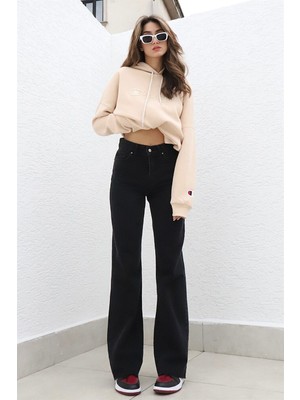 Trn JNS 90's Likralı Süper Yüksek Bel Salaş Jeans Palazzo Pantolon