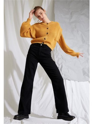 Trn JNS  salaş Süper Yüksek Bel Wide Leg Power Likralı Palazzo Jeans