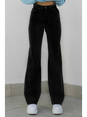 Trn JNS 90's Likralı Süper Yüksek Bel Salaş Jeans Palazzo Pantolon