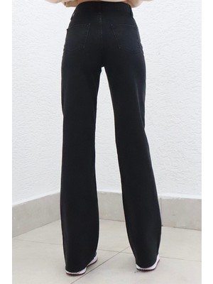 Trn JNS 90's Likralı Süper Yüksek Bel Salaş Jeans Palazzo Pantolon