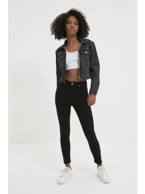 Livik Renk Vermez Toparlayıcı Siyah Extra Skinny Jeans Kot Pantolon (Toparlayıcı)