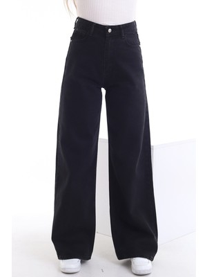 Trn JNS  salaş Süper Yüksek Bel Wide Leg Power Likralı Palazzo Jeans