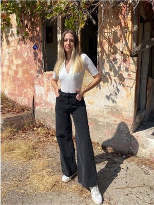 Trn JNS Cep Detaylı Yüksek Bel 90's Wide Leg Jeans 