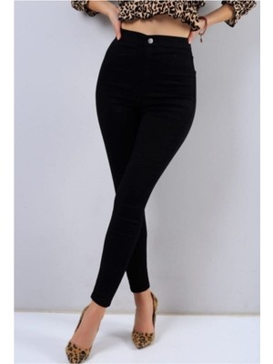 Livik Siyah Skinny Jeans Kot Pantolon (Solmayan Siyah)