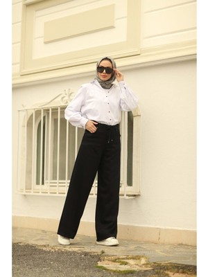 Trn JNS Kadın Süper Yüksek Bel Geniş Paça Wide Leg Jeans Pantolon