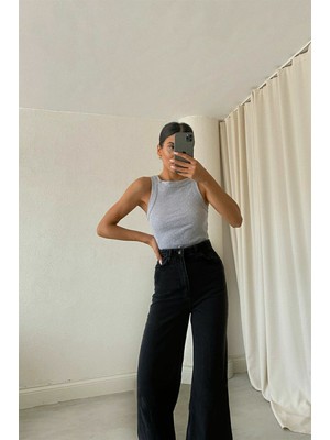 Trn JNS 90's Likralı Süper Yüksek Bel Salaş Jeans Palazzo Pantolon