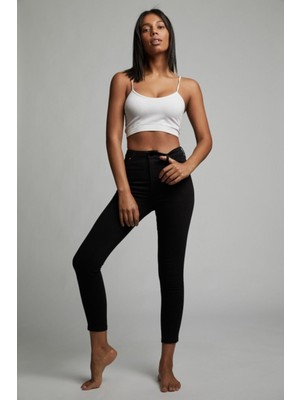 Livik Allen Solmayan Siyah Süper Skinny Toparlayıcı  Kot Pantolon