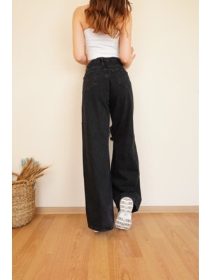 Trn JNS Cep Detaylı Yüksek Bel 90's Wide Leg Jeans 