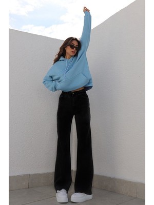Trn JNS  salaş Süper Yüksek Bel Wide Leg Power Likralı Palazzo Jeans