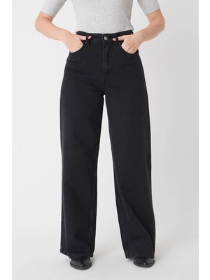 Trn JNS Kadın Süper Yüksek Bel Geniş Paça Wide Leg Jeans Pantolon