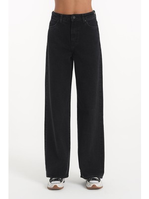 Trn JNS Kadın Süper Yüksek Bel Geniş Paça Wide Leg Jeans Pantolon