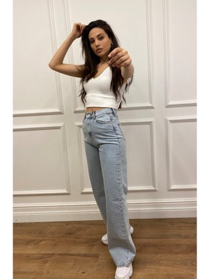 Ramrod Süper Yüksek Bel Likralı Kar Yıkamalı Palazzo Jean