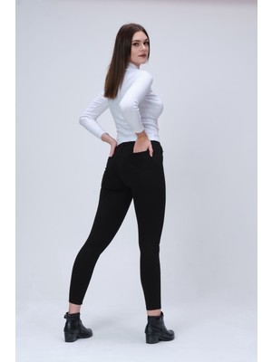 Livik Solmayan Skinny Jeans Toparlayıcı Kot Pantolon (Simsiyah)