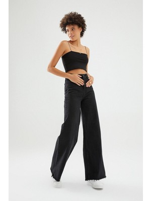 Livik Cep Detaylı Yüksek Bel 90's Wide Leg Jeans 