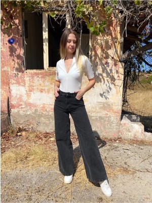 Trn JNS Cep Detaylı Yüksek Bel 90's Wide Leg Jeans 