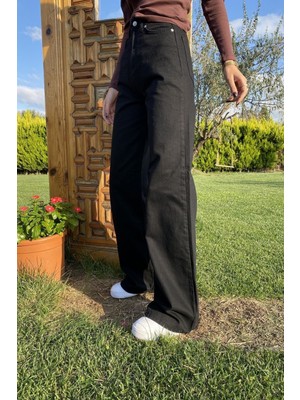 Trn JNS 90's Likralı Süper Yüksek Bel Salaş Jeans Palazzo Pantolon