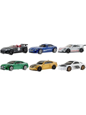 Hot Wheels Avrupa Arabaları Serisi - '15 Jaguar F Type , BMW M4 , Audi RS 5 Coupe, '15 Mercedes-Amg GT, Porsche 911 GT3 RS , Alpine A110,1;64 Ölçek, Çocuklar ve Koleksiyonerler için Oyuncak Araba