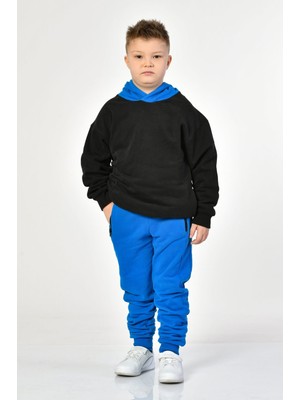 Noori Cepli Kapüşonlu Erkek Çocuk Sweatshirt  - Siyah Siyah - 10-12 Yaş